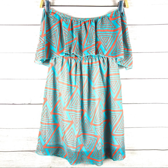 Charming Charlie Strapless Geometric Sundress Sz S - Picture 2 of 9